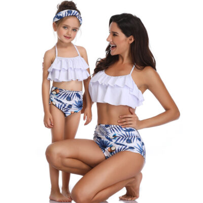 Printed High Waist Bikini Parent-child Swimwear