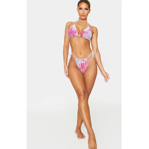 Sexy Three Piece Tye-Dye Bikini with Sarong - Image 2