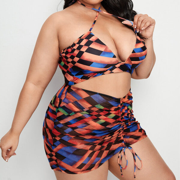 Plus Size Geometric Print Bikini - Image 4