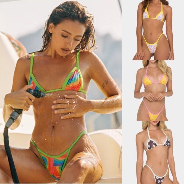 Female Split Digital Print Bikini Set - Image 3