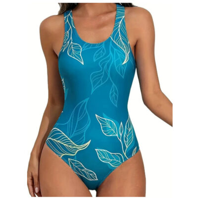 Tropical Leaf Racerback One-Piece
