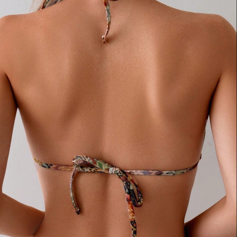 Jungle Print Bikini with Gold Metal Clasp - Image 2