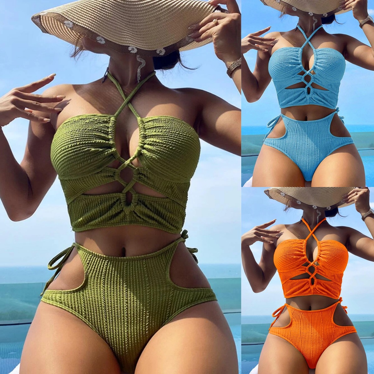 Rope Tie Bikini Set | Strappy Two-Piece Swimsuit