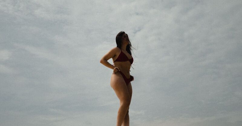 Body positive swimwear summer style for curvy women by the shore