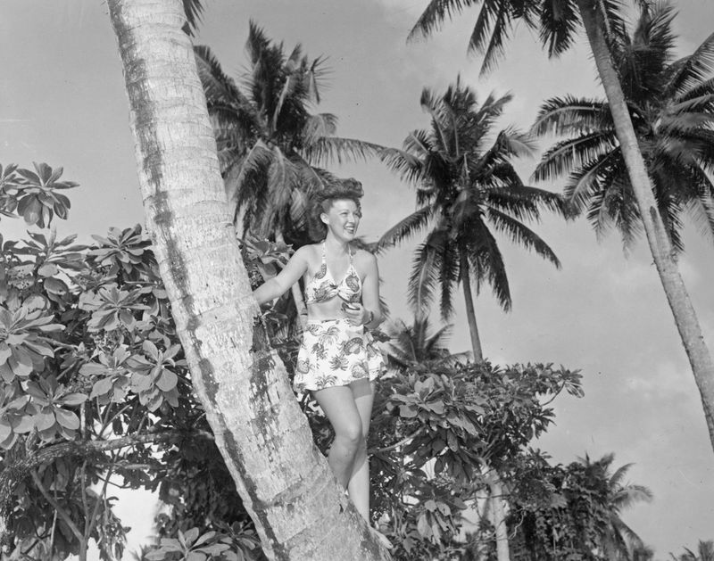 Vintage swimwear photo showing the brazilian cut bikini heritage