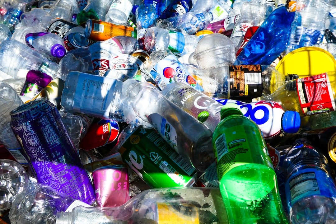 A recycling bin near Bournemouth beach, helping people to recycle their plastic.