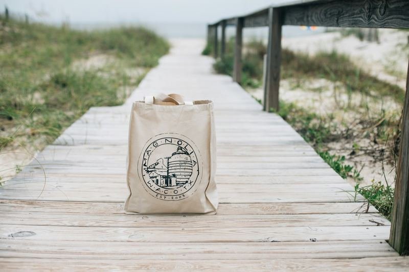 Beach bag essentials packed alongside travel swimwear