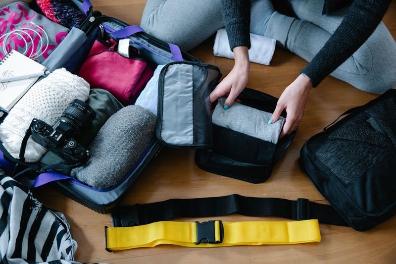 Packing cubes keeping swimwear organized and separate from clothes