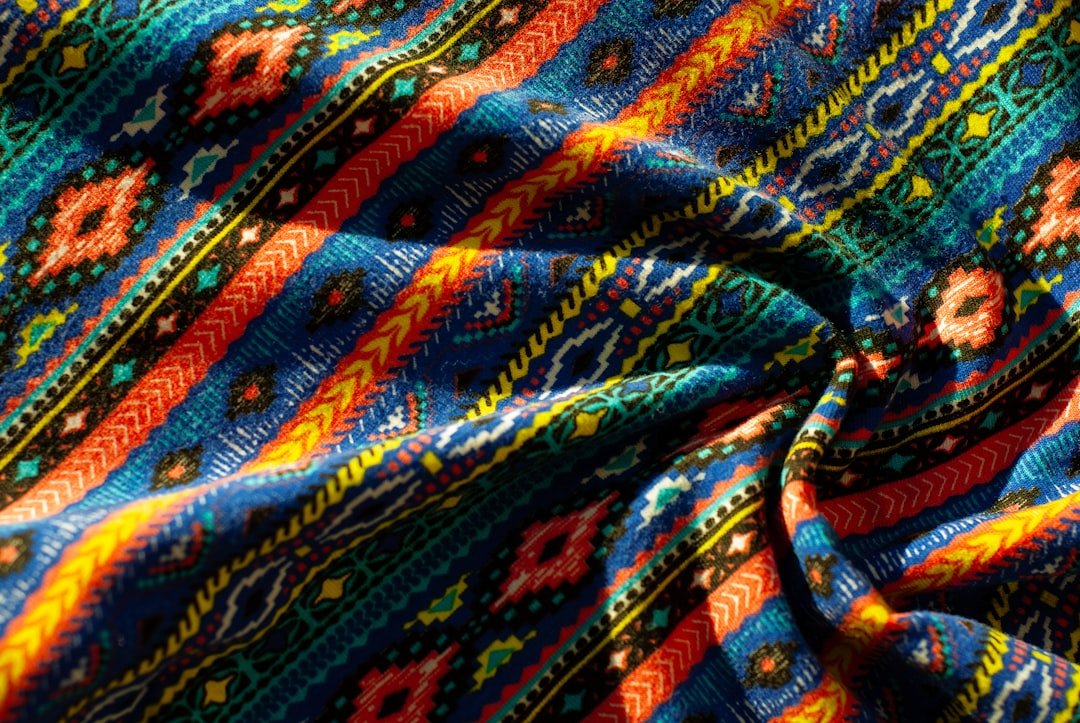 Multicolored fabric with geometric pattern