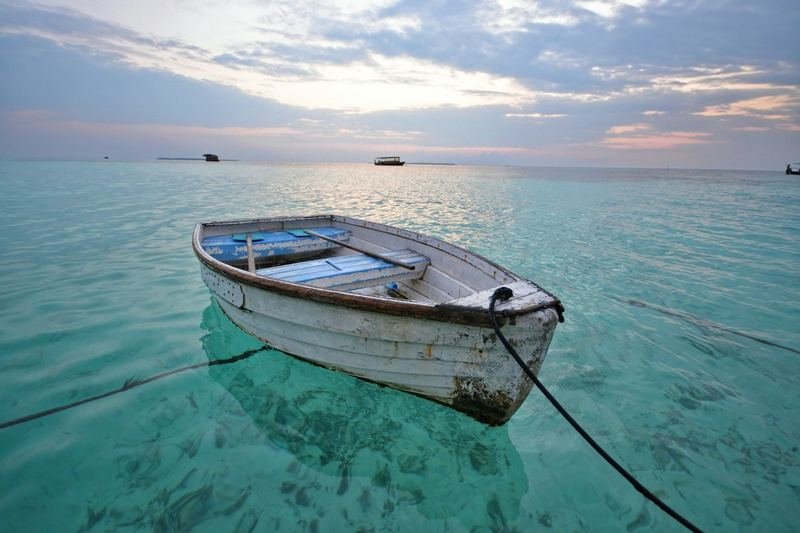 dive boat heading out to a tropical scuba diving site