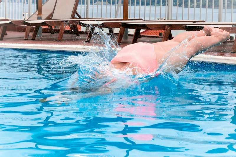 Swim leggings worn as water aerobics swimwear for fitness