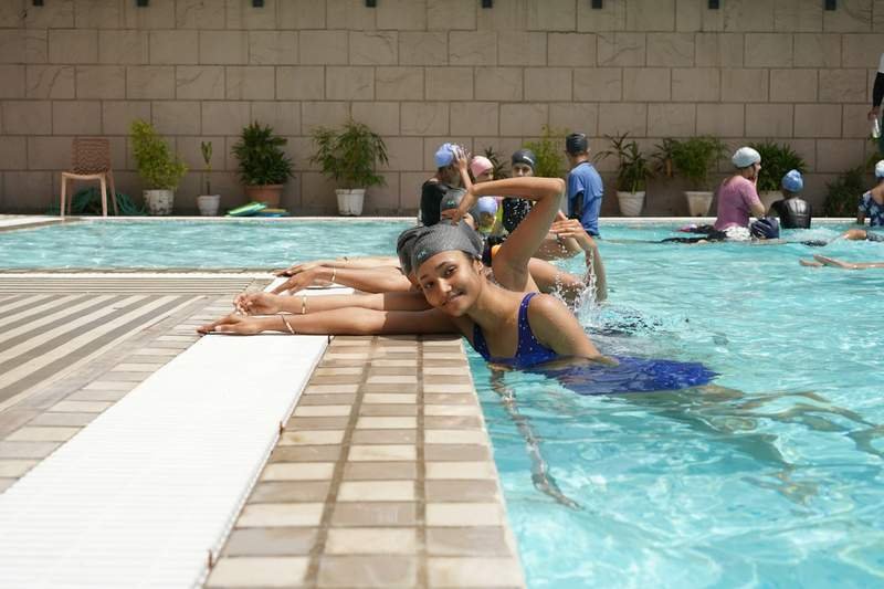 High coverage water aerobics swimwear with full back support